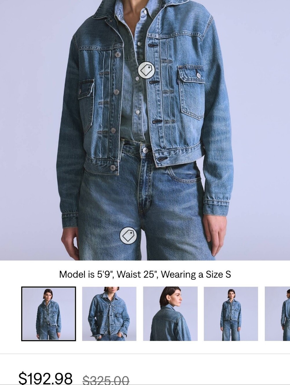 Levi's Women's Type ll Trucker Jacket "Royal Wave Made of Japan" Sz L $325 NWT